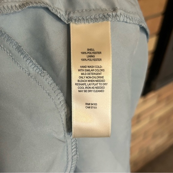 NWT Eliza J Jacquard Mini Dress Ruffle Puff Sleeve Light Blue Women’s Size 12 - Picture 5 of 6